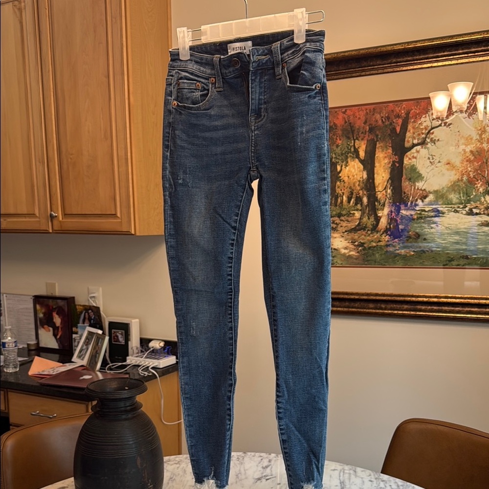 Pistola Blue Skinny Jeans with Tapered Legs